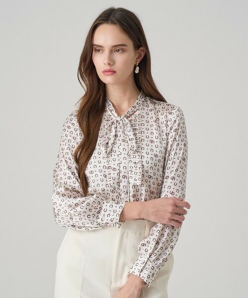 ANAYI / アナイ シャツ・ブラウス | ホースシュープリントプリーツタイブラウス | 詳細4