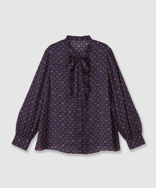 ANAYI / アナイ シャツ・ブラウス | ホースシュープリントプリーツタイブラウス | 詳細20