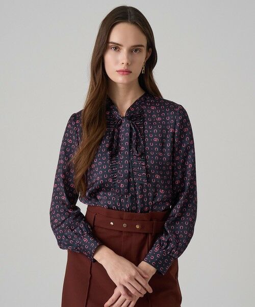 ANAYI / アナイ シャツ・ブラウス | ホースシュープリントプリーツタイブラウス | 詳細16