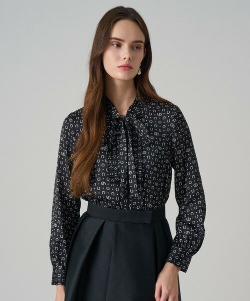ANAYI / アナイ シャツ・ブラウス | ホースシュープリントプリーツタイブラウス | 詳細24