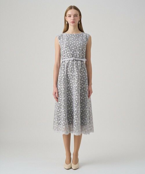 ANAYI / アナイ ドレス | ドットチュールボートネックフレアワンピース | 詳細1