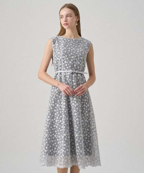 ANAYI / アナイ ドレス | ドットチュールボートネックフレアワンピース | 詳細4