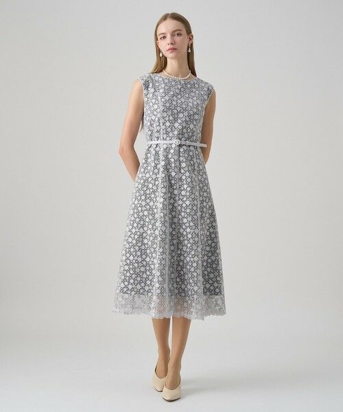 ANAYI / アナイ ドレス | ドットチュールボートネックフレアワンピース | 詳細6