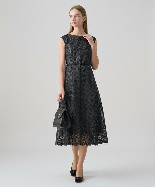 ANAYI / アナイ ドレス | ドットチュールボートネックフレアワンピース | 詳細20
