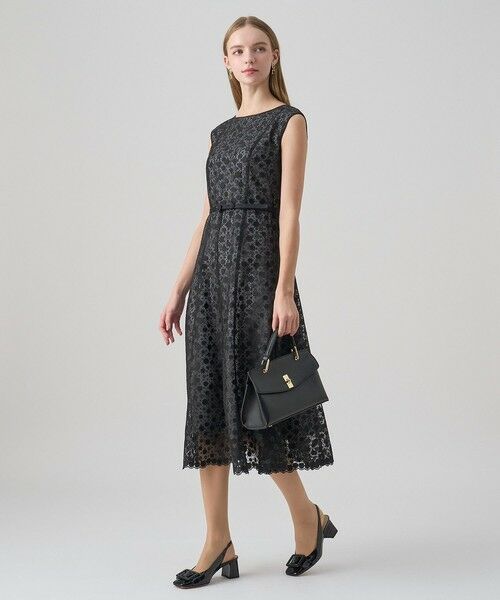 ANAYI / アナイ ドレス | ドットチュールボートネックフレアワンピース | 詳細21