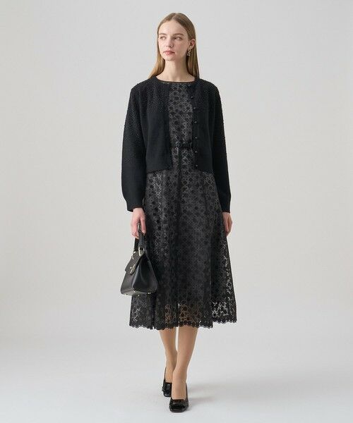 ANAYI / アナイ ドレス | ドットチュールボートネックフレアワンピース | 詳細22
