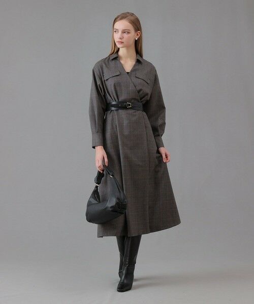 ANAYI / アナイ ロング・マキシ丈ワンピース | ウールサキソニーカシュクールワンピース | 詳細4