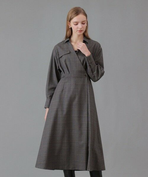 ANAYI / アナイ ロング・マキシ丈ワンピース | ウールサキソニーカシュクールワンピース | 詳細1