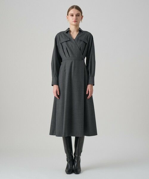 ANAYI / アナイ ロング・マキシ丈ワンピース | ウールサキソニーカシュクールワンピース | 詳細15