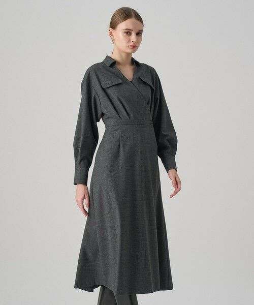 ANAYI / アナイ ロング・マキシ丈ワンピース | ウールサキソニーカシュクールワンピース | 詳細18