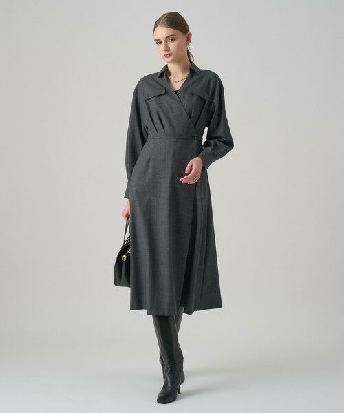 ANAYI / アナイ ロング・マキシ丈ワンピース | ウールサキソニーカシュクールワンピース | 詳細20