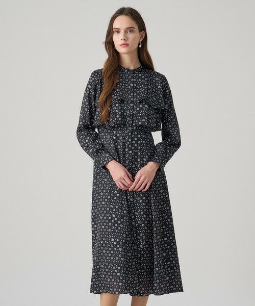 ANAYI/アナイ ホースシュープリントフリルワンピース black (95) 38