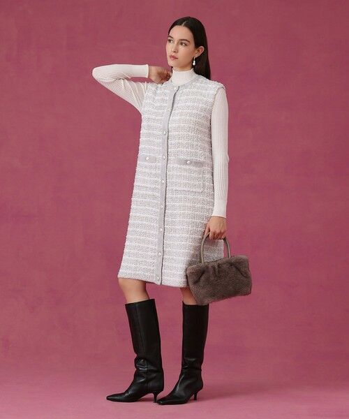 ANAYI / アナイ ミニ丈・ひざ丈ワンピース | モールツイードワンピース | 詳細3