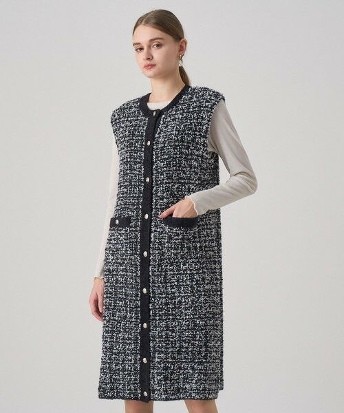 ANAYI / アナイ ミニ丈・ひざ丈ワンピース | モールツイードワンピース | 詳細13