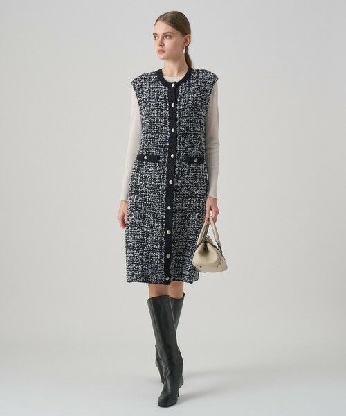 ANAYI / アナイ ミニ丈・ひざ丈ワンピース | モールツイードワンピース | 詳細15