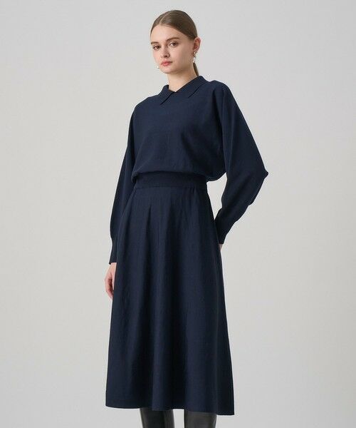 ANAYI / アナイ ミニ丈・ひざ丈ワンピース | ドルマントップフレア ワンピース(navy (65))