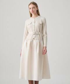 ANAYI / アナイ ミニ丈・ひざ丈ワンピース | グログランコンビベルト付き ワンピース