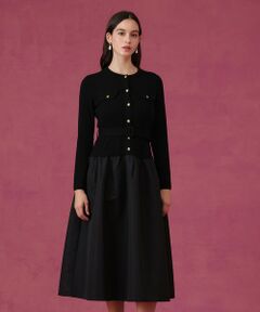 ANAYI / アナイ ミニ丈・ひざ丈ワンピース | グログランコンビベルト付き ワンピース