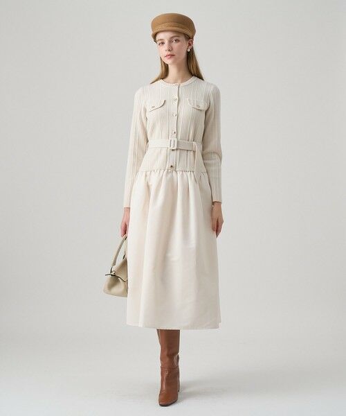 ANAYI / アナイ ミニ丈・ひざ丈ワンピース | グログランコンビベルト付き ワンピース | 詳細5