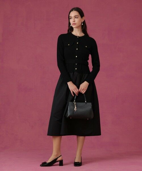 ANAYI / アナイ ミニ丈・ひざ丈ワンピース | グログランコンビベルト付き ワンピース | 詳細17