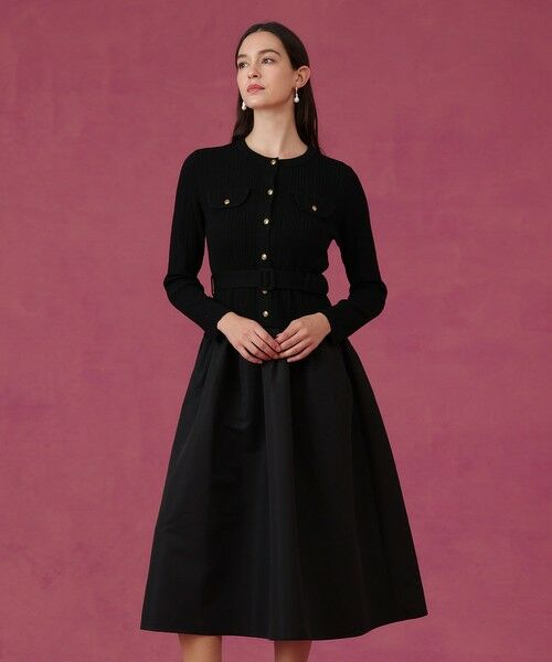 ANAYI / アナイ ミニ丈・ひざ丈ワンピース | グログランコンビベルト付き ワンピース | 詳細15