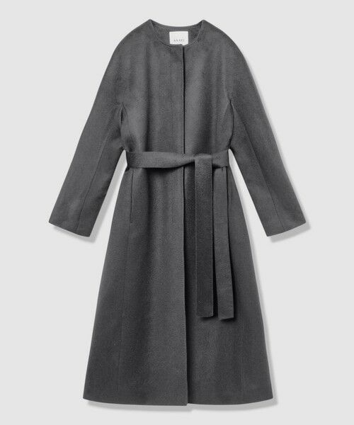 ANAYI/アナイ カシミヤベルト付きクルーコート grey (92) 36 ANAYI/アナイ カシミヤベルト付きクルーコート grey (92) 36