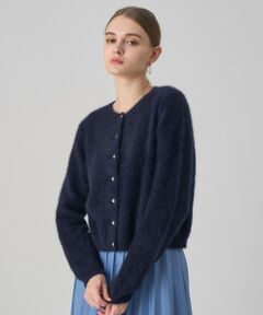 美品　ANAYI カシミヤ 100% カーディガン　ネイビー　紺 ANAYI（アナイ）の「コットンカシミヤワイドリブ カーディガン