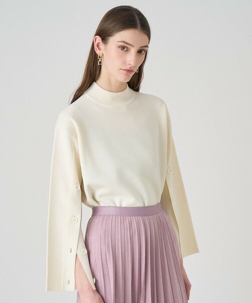 ANAYI / アナイ ニット・セーター | メリノウール釦スリーブ プルオーバー(off white (02))