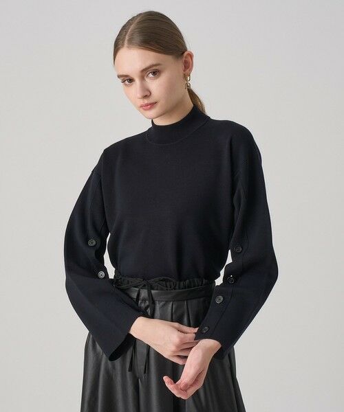 ANAYI / アナイ ニット・セーター | メリノウール釦スリーブ プルオーバー(navy (65))