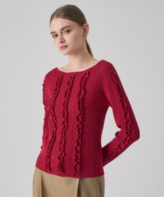 ANAYI / アナイ ニット・セーター | ウェービーフリルリブ プルオーバー