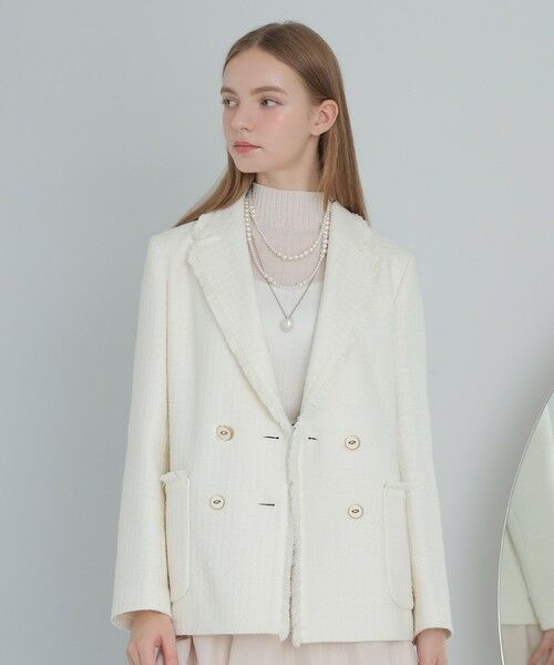 ANAYI / アナイ テーラードジャケット | ラティスツイードテーラード ジャケット(off white (02))
