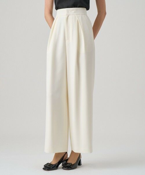 ANAYI / アナイ チノ・ワークパンツ | 【セットアップ対応商品】ダブルクロスタックワイドパンツ(off white (02))