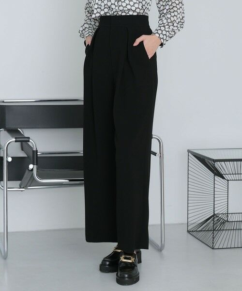 ANAYI / アナイ チノ・ワークパンツ | 【セットアップ対応商品】ダブルクロスタックワイドパンツ(black (95))