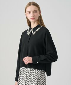 ANAYI / アナイ シャツ・ブラウス | 【セットアップ対応商品】ダブルクロスフリンジビジュー ブラウス