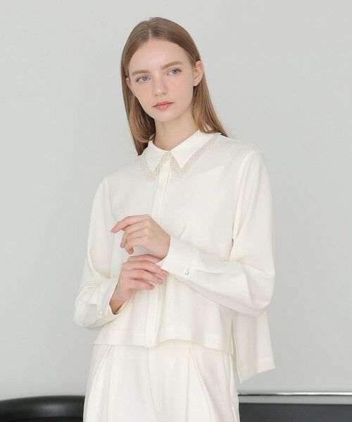 ANAYI / アナイ シャツ・ブラウス | 【セットアップ対応商品】ダブルクロスフリンジビジュー ブラウス | 詳細1