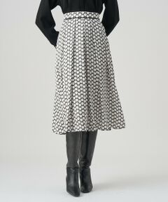 ANAYI / アナイ ミニ・ひざ丈スカート | 【セットアップ対応商品】メーレプリントタックフレア スカート