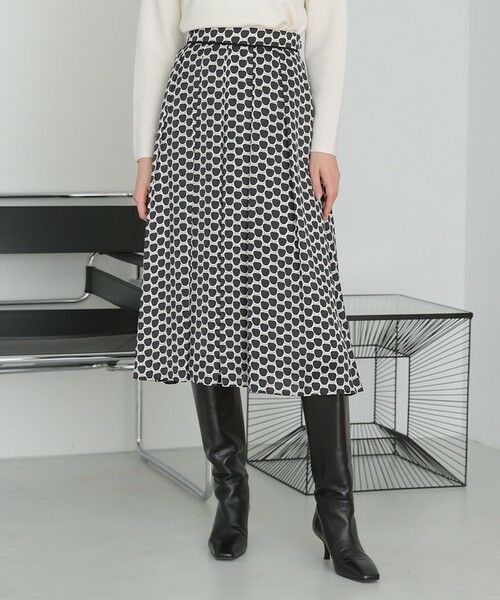 ANAYI/アナイ 【セットアップ対応商品】メーレプリントタックフレア スカート black mix (98) 34 ANAYI/アナイ 【セットアップ対応商品】メーレプリントタックフレア スカート black mix (98) 34