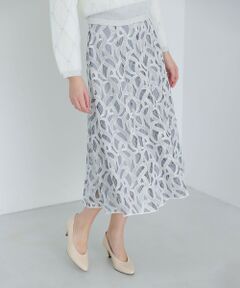 ANAYI / アナイ ミニ・ひざ丈スカート | カスカータチュール切り替えフレア スカート