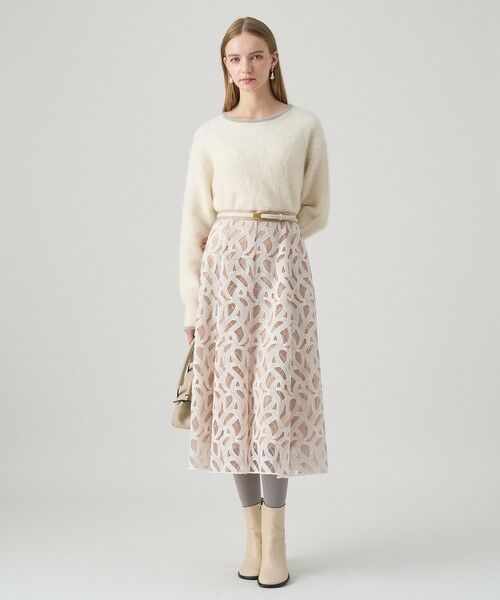 ANAYI / アナイ ミニ・ひざ丈スカート | カスカータチュール切り替えフレア スカート | 詳細2