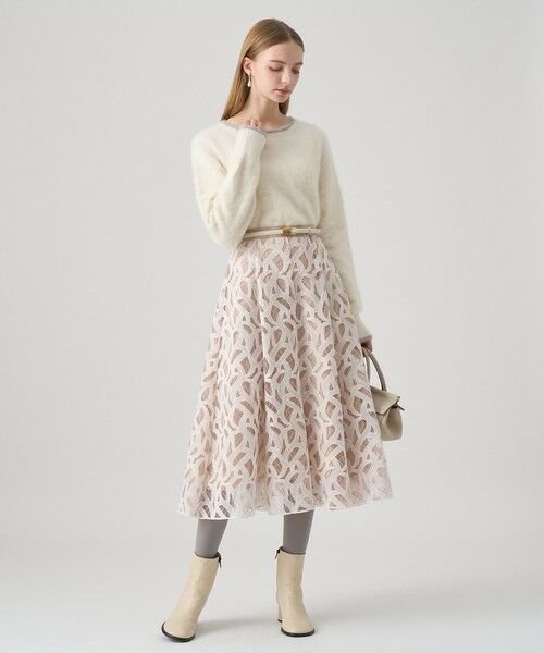 ANAYI / アナイ ミニ・ひざ丈スカート | カスカータチュール切り替えフレア スカート | 詳細3