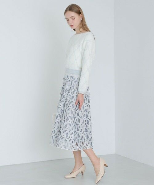 ANAYI / アナイ ミニ・ひざ丈スカート | カスカータチュール切り替えフレア スカート | 詳細9