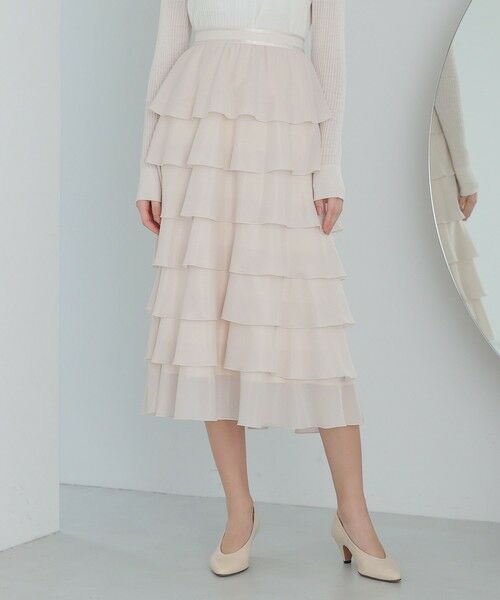 ANAYI/アナイ ブライトローンティアード スカート ivory (04) 36 ANAYI/アナイ ブライトローンティアード スカート ivory (04) 36