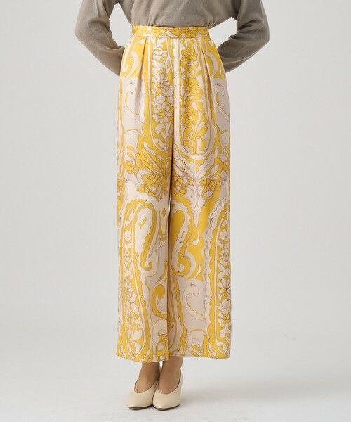 ANAYI / アナイ その他パンツ | ペイズリープリントタックパンツ(yellow (21))