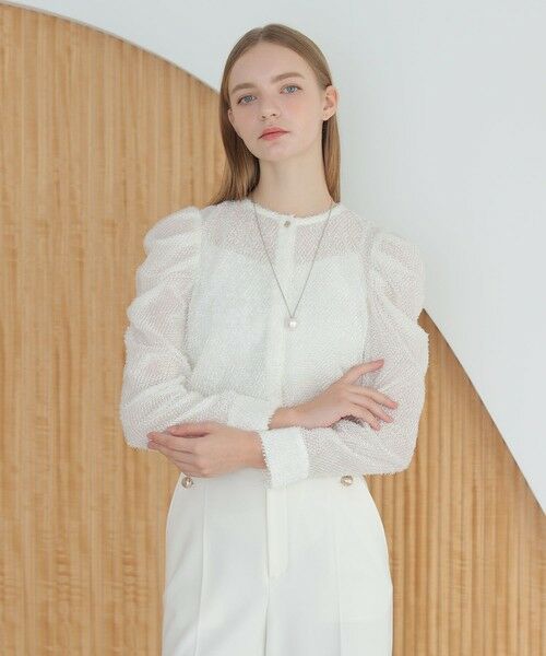 ANAYI / アナイ シャツ・ブラウス | カットジャガードパワショル ブラウス | 詳細1