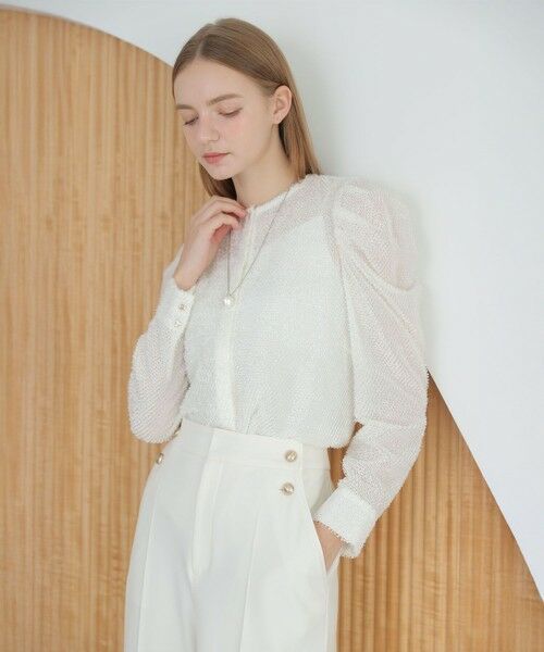 ANAYI / アナイ シャツ・ブラウス | カットジャガードパワショル ブラウス(white (01))