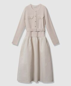 ANAYI / アナイ ミニ丈・ひざ丈ワンピース | グログランコンビベルト付き ワンピース