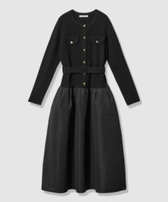 ANAYI / アナイ ミニ丈・ひざ丈ワンピース | グログランコンビベルト付き ワンピース