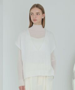 ANAYI / アナイ ニット・セーター | ラメシャギーＶネックジレ