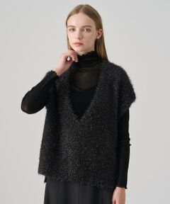 ANAYI / アナイ ニット・セーター | ラメシャギーＶネックジレ