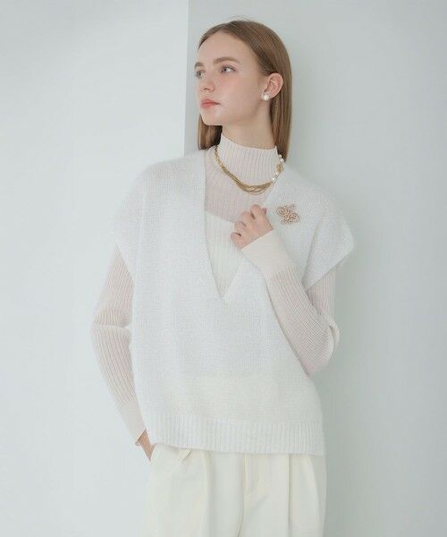 ANAYI / アナイ ニット・セーター | ラメシャギーＶネックジレ | 詳細1